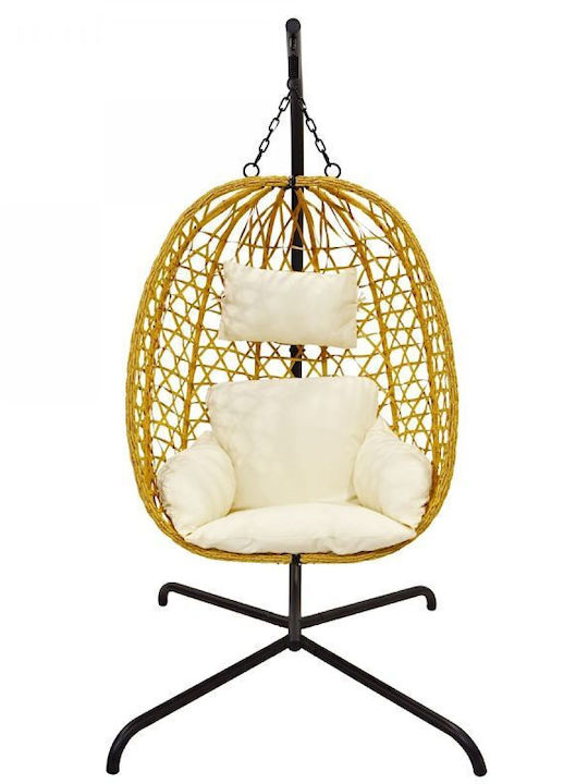 Garten- und Veranda-Schaukeln Polyrθrona mit Gestell Stoff Braun M105xP195xH196cm
