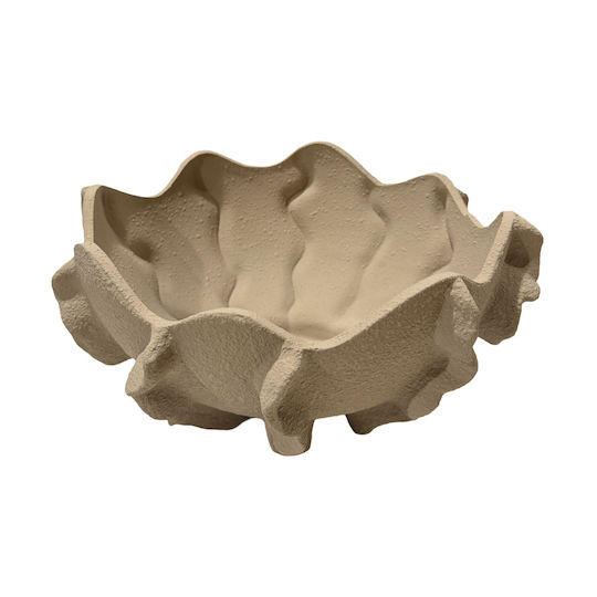 Bol Decorativ Ceramic Bej 28x28x3.5cm