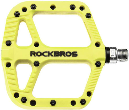 Rockbros Bicycle Pedals Flat Yellow