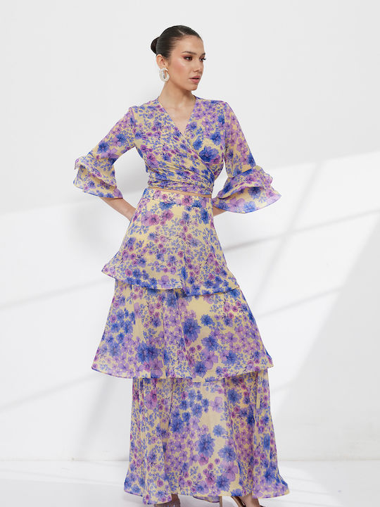 Set With Purple Floral Skirt