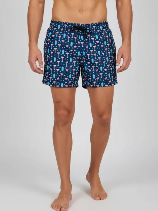 Men's Swimwear Shorts Blue with Prints