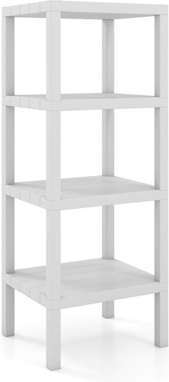 Costway Επιδαπέδια Ραφιέρα Μπάνιου Πλαστική 99x32.5x38cm Λευκή