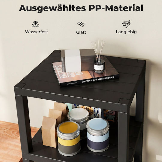 Costway Επιδαπέδια Ραφιέρα Μπάνιου Πλαστική 99x32.5x38cm Μαύρη