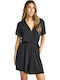Women's Short Sleeve One-piece Shorts Black