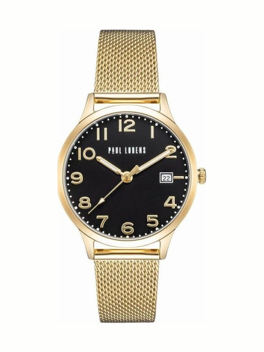 Paul Lorens Γυναικείο Ρολόι 34mm Μπαταρίας με Χρυσό Μεταλλικό Μπρασελέ