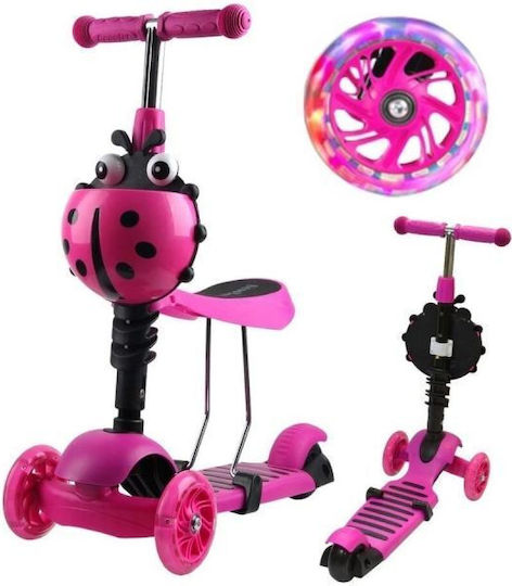 Enero Kids Scooters 3-Wheel with Seat for 3+ Years Pink