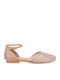 Women's Ballerina Shoes With Strap In Rose Gold Colour