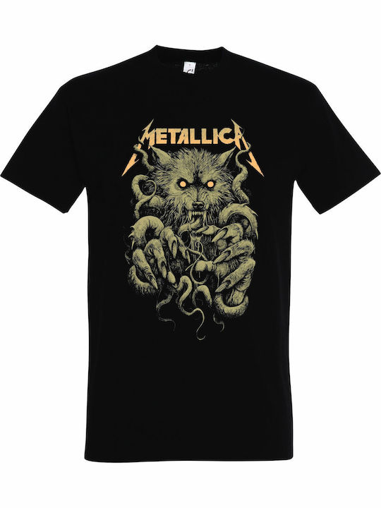 Unisex T-shirt Metallica Wolf Ktulu Schwarz