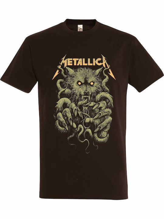 Unisex T-shirt Metallica Wolf Ktulu Schokolade