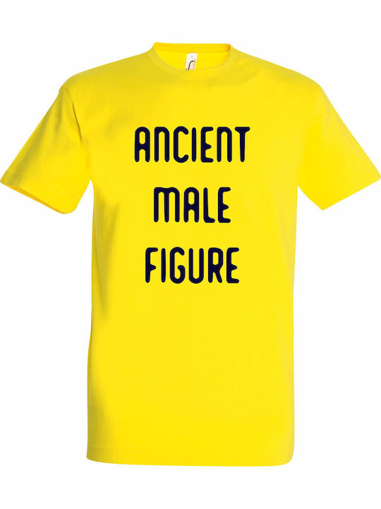 T-shirt Unisex " Ancient Male Figure Greek Statement " Lemon