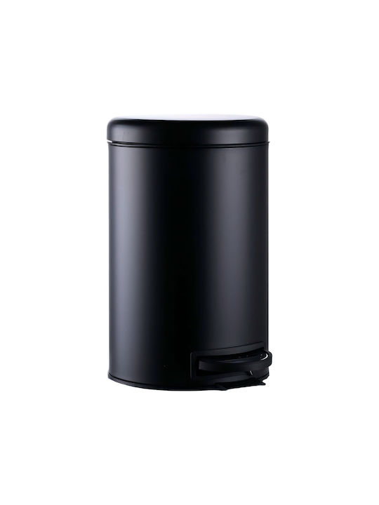 Relaxdays Coș de Gunoi Plastic cu Pedală Negru 12l