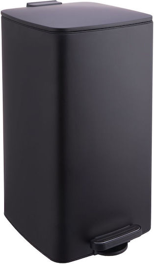 Relaxdays Coș de Gunoi Plastic cu Pedală Negru 30l