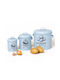 Relaxdays Set of 3 General Use Food Jars with Lid made of Stainless Steel Blue 3 Pieces
