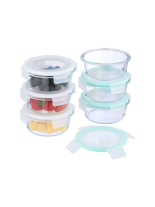 Relaxdays Set Cutii De Prânz Din Sticlă Transparente 6x14cm 6 Bucăți