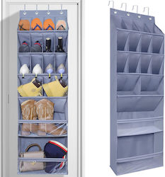 Shoe Organizer Door 16 Deep Pockets Υφασμάτινη Κρεμαστή Θήκη Αποθήκευσης για Παπούτσια σε Γκρι Χρώμα 42x145cm
