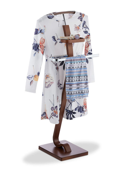 Relaxdays Wooden Floor Standing Coat Rack Brown 112x46.5cm