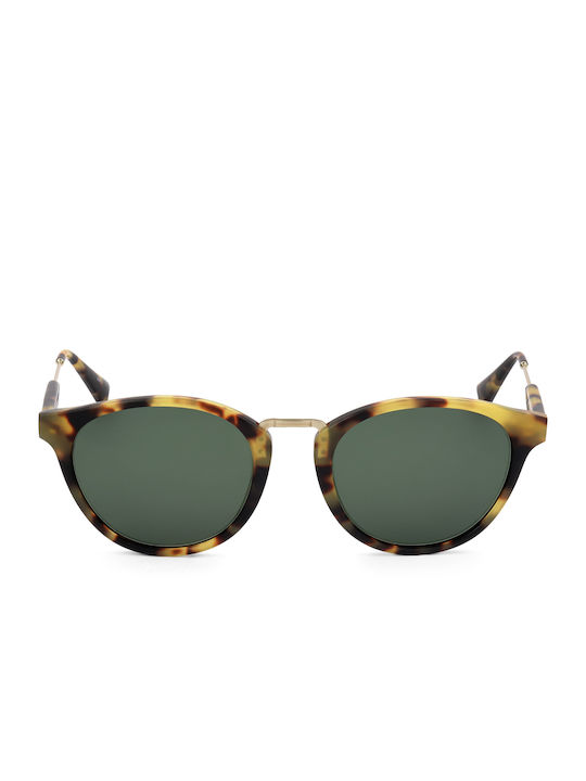 Sandro Unisex Sunglasses with Brown Frame and Green Lens