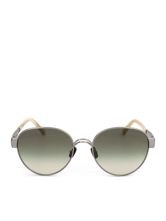 Sandro Unisex Γυαλιά Ηλίου με Ασημί Σκελετό και Πράσινο Φακό