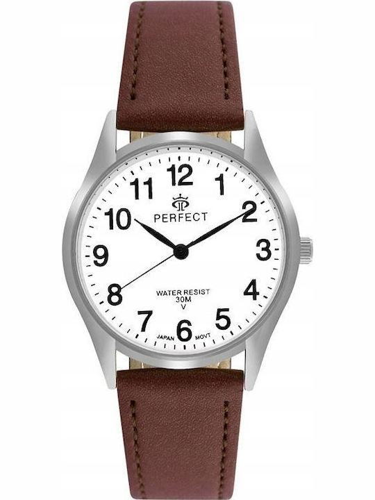 Perfect Womens Watch 34mm Battery With Brown Leather Strap