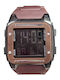 Digital Womens Watch 40mm Battery with Brown Metal Bracelet
