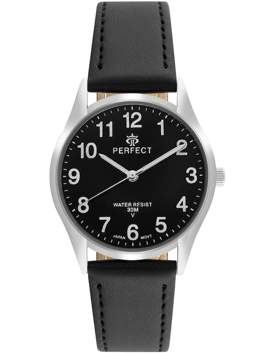 Perfect Γυναικείο Ρολόι 34mm Μπαταρίας με Μαύρο Μεταλλικό Μπρασελέ