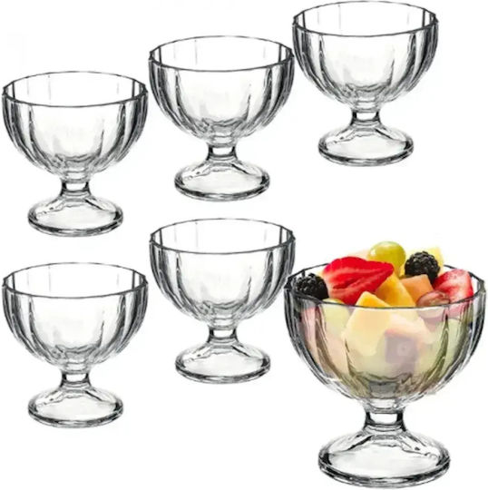 Abyz Servierschale Eiscreme Rund Glas Transparente 6 Stück