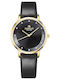 Giewont Womens Watch 34mm Battery With Gold Leather Strap