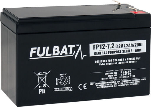 Fulbat Μπαταρία UPS με Χωρητικότητα 7.2Ah και Τάση 12V 590028 1τμχ