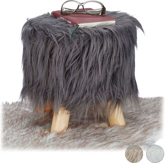 Taburet Camera De Zi Din Lemn Gri 31x31x31 Cm