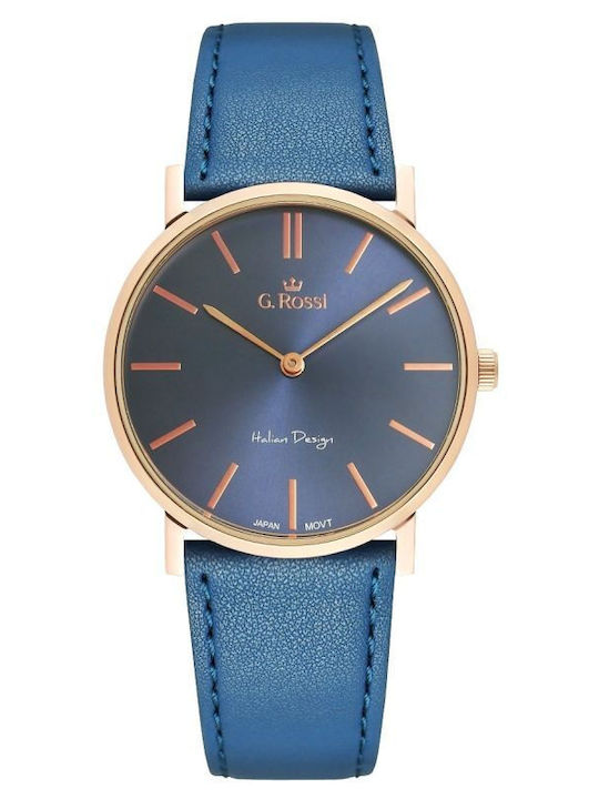 G.Rossi Мъжки Часовник 38mm На Батерия със Сребриста Метална Гривна