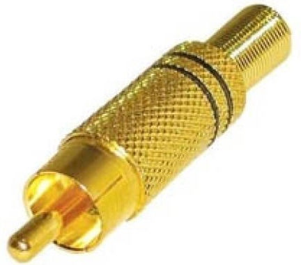 RCA Male Cable ID5mm Gold-Plated Black RP153G Ultimax 01.099.0008 5 Pieces