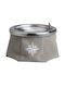 Windproof Inox & Leatherette Grey Ashtray 30006 Marine Business 11.5x9 Cm