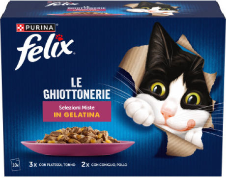 Felix Wet Food for Cats with Tuna Chicken and Rabbit 10x85gr