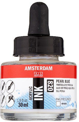 Ακρυλικό Μελάνι Amsterdam Acrylic Ink 30ml 820 Pearl Blue
