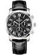 Giewont Herrenuhr 42mm Chronograph Batterie mit Silber Lederriemen