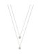 Loisir Double Necklace with Heart Design Made of Steel with Zircon