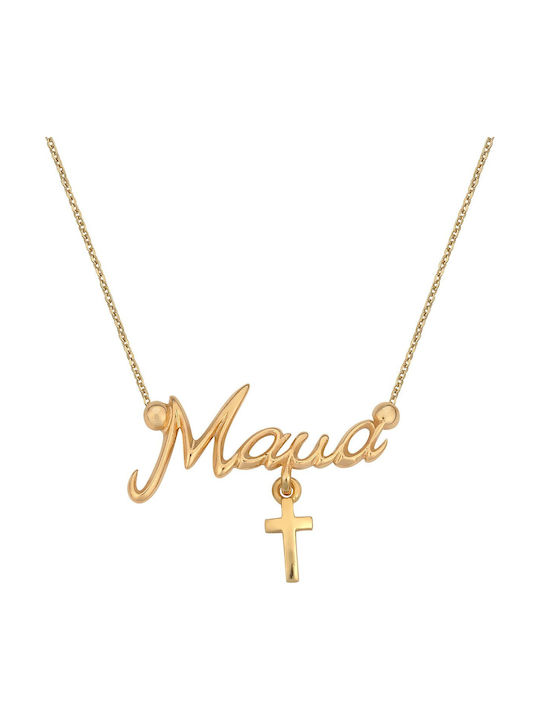 VTJ Mum Necklace From Gold Plated Silver