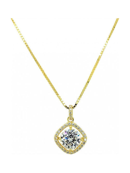 Κολιέ Χρυσό Ασήμι 925 Moissanite 6.5mm 1.0ct D