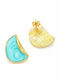 Charmy Earrings Made of Gold Plated Steel with Turquoise Stones