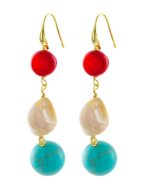 Oxette Earrings Silver Gold Plated with Turquoise Stones