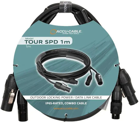 Accu-Cable Кабел XLR мъжки черен 1м