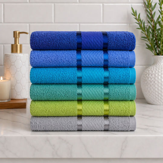 Kotonia Home Προσώπου 50x90εκ. Multicolor 6τμχ Βάρους 400gr/m²