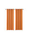 Joydeco Set Blackout Curtains with Orange Grommets 135x240cm