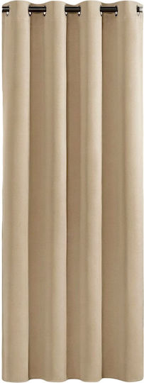 Miulee Κουρτίνα με Τρουκς Beige 140x290εκ.
