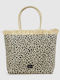 Verde Stoff Strandtasche Beige