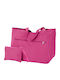 Benzi Fabric Beach Bag with Toiletry Bag Pink