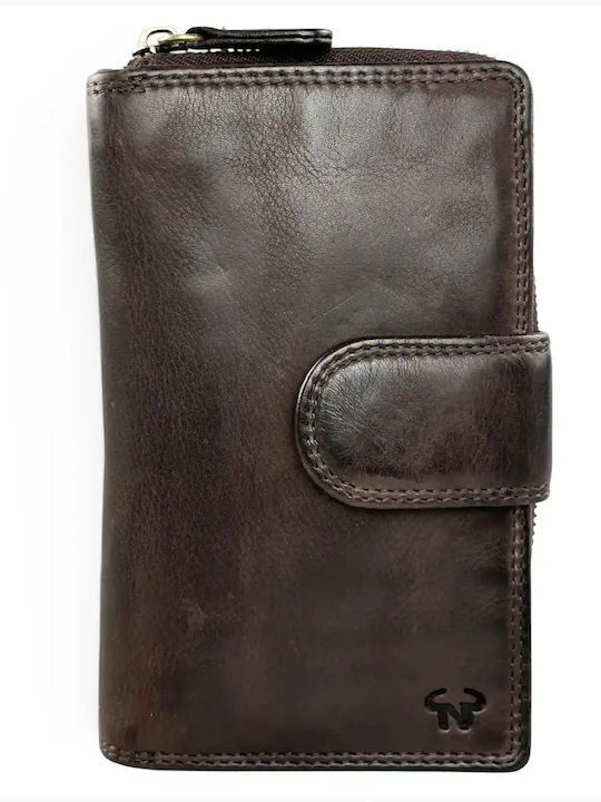Large Leather Women's Travel Wallet Brown
