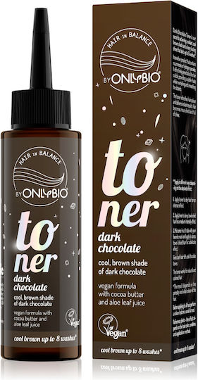 Vegan Hair Toner Without Ammonia & Hydrogen Peroxide, Dark Chocolate, Dark Brown Shade, 100ml