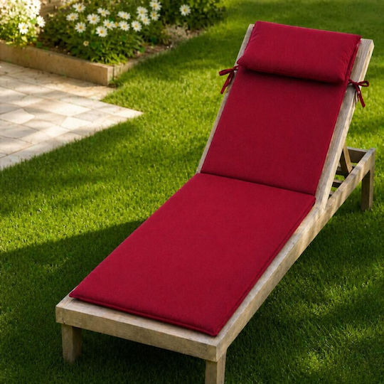 Pucioasa Pernă Pentru Pat De Soare Cu Spătar Burgundă 60x190cm