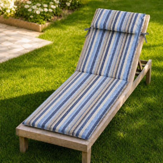Pucioasa Μαξιλάρι Ξαπλώστρας με Πλάτη Blue 60x190εκ.